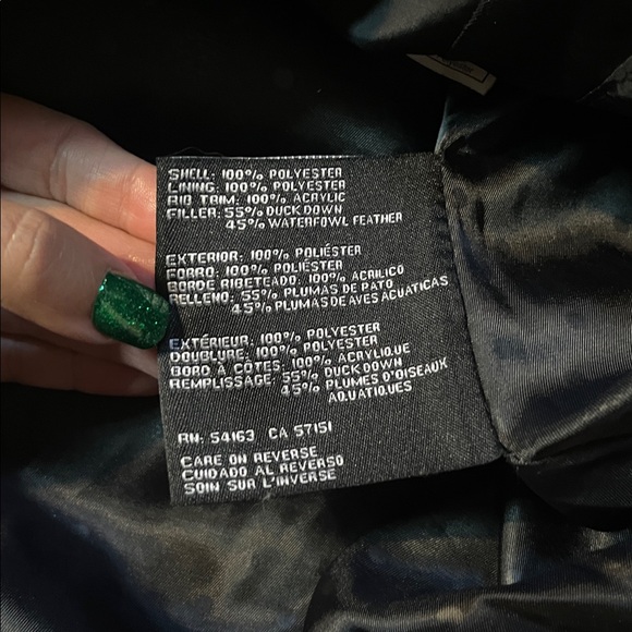 Jessica Simpson asymmetrical black puffer coat with knitted neck sweater collar - Picture 6 of 7